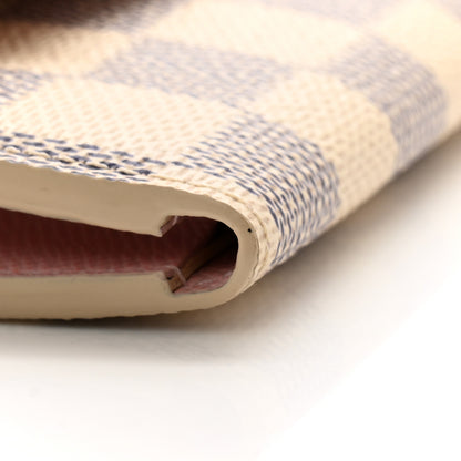 Louis Vuitton Damier Azur Emilie Wallet Rose Ballerine 9 of 11