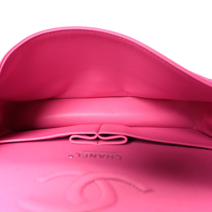 Chanel Lambskin Quilted Medium Double Flap Neon Pink 5 of 11