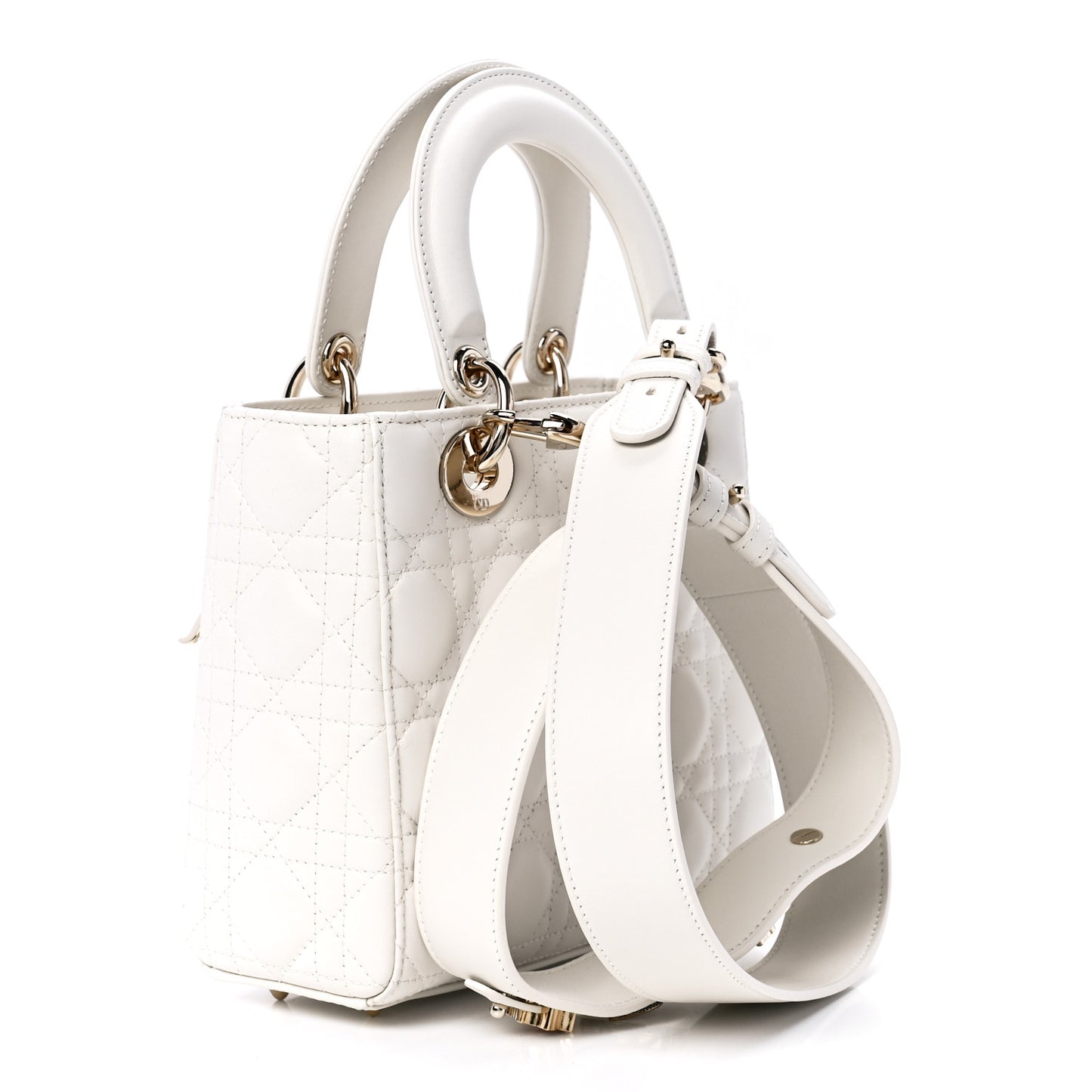 Lambskin Cannage Small My ABCDior Lady Dior White