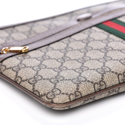 Gucci GG Supreme Monogram Large Ophidia Pouch Clutch Brown 8 of 11