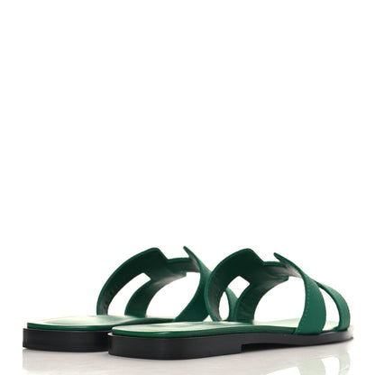 Hermes Epsom Oran Sandals 36.5 Vert Emeraude 4 of 9