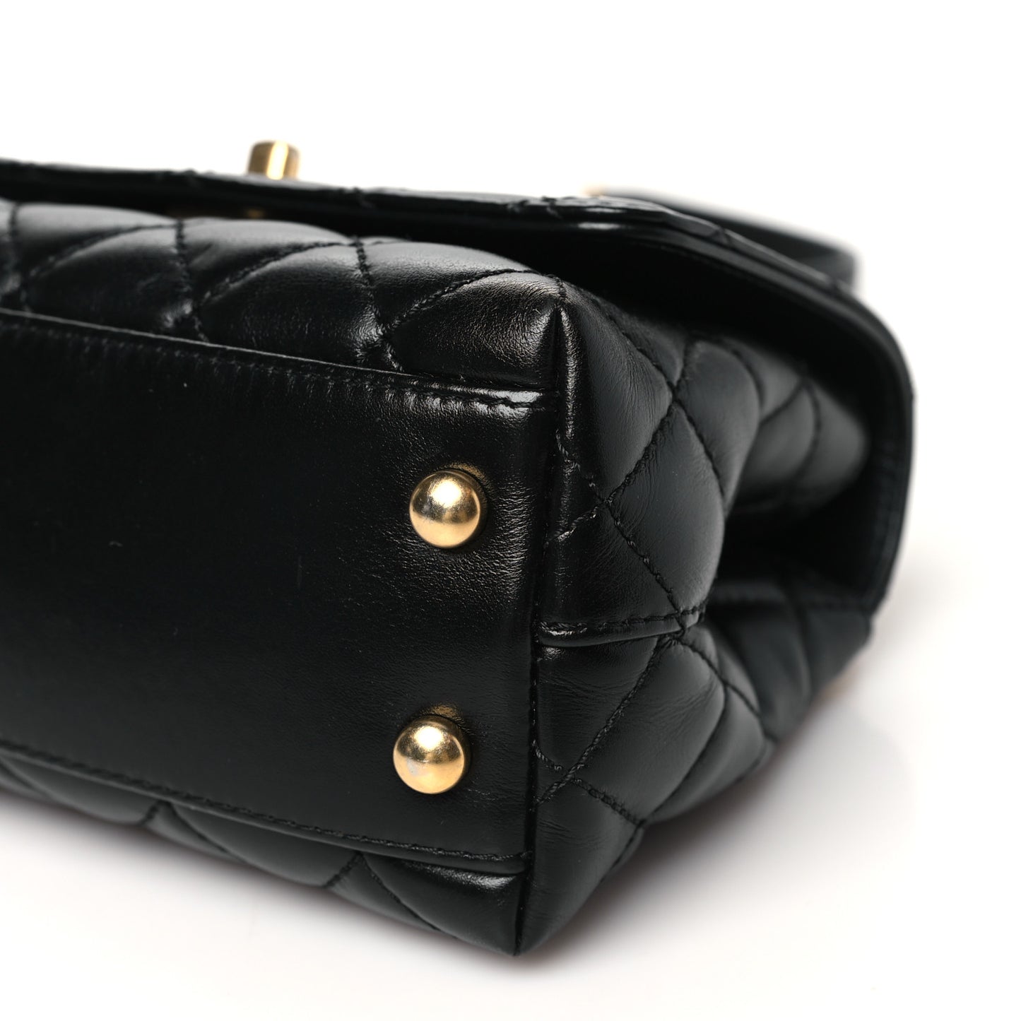 Calfskin Quilted Extra Mini Coco Handle Flap Black