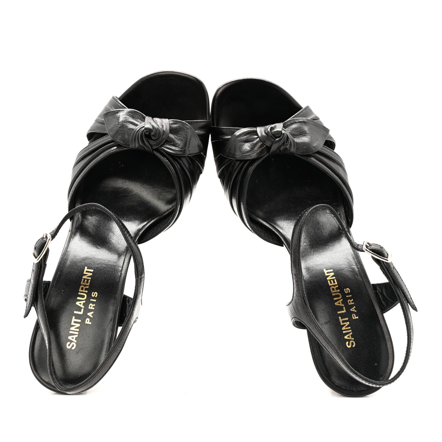Saint Laurent Vendome Bianca Bow Sandals 36.5 Black 2 of 13