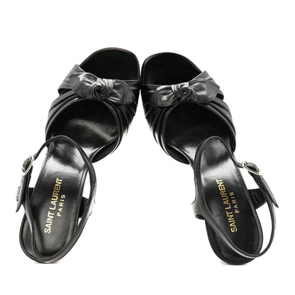 Saint Laurent Vendome Bianca Bow Sandals 36.5 Black 2 of 13