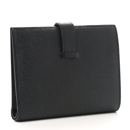 Hermes Epsom Bearn Compact Wallet Black 3 of 8