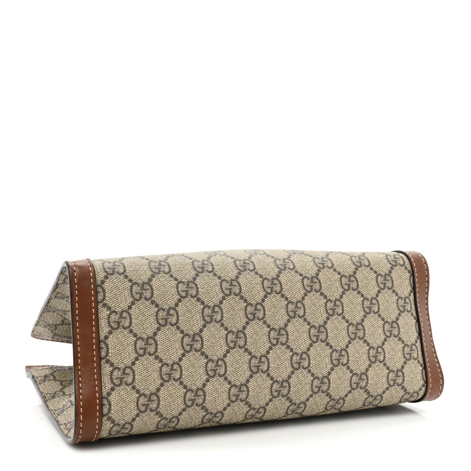 Gucci GG Supreme Monogram Calfskin Small Padlock Tote Beige Ebony Tuscany 4 of 17