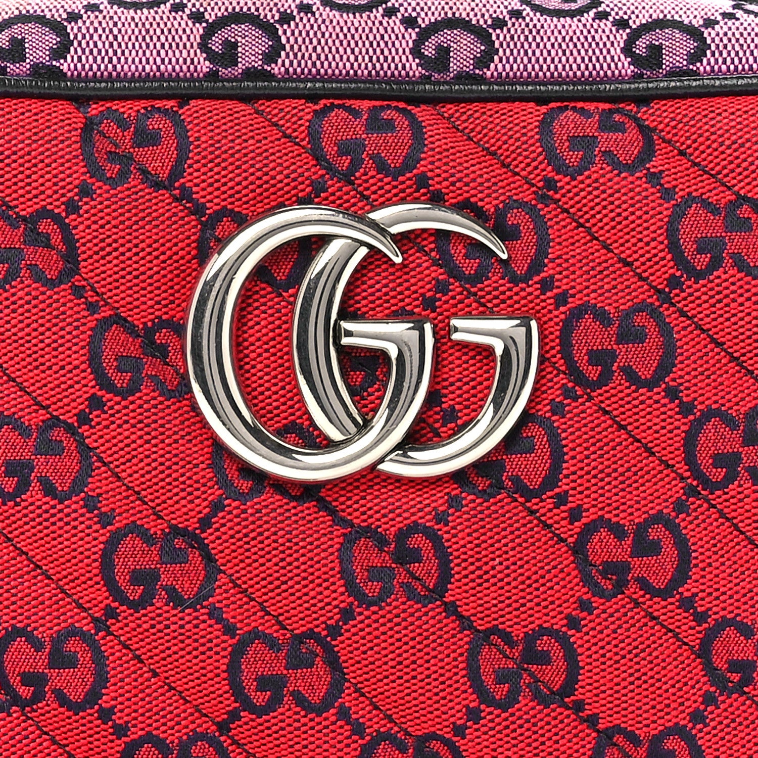 Gucci Monogram Multicolor Matelasse Diagonal Small GG Marmont Chain Shoulder Bag Red Blue Yellow Green Pink 9 of 11