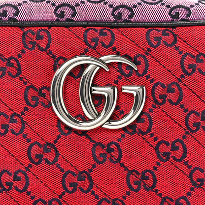 Gucci Monogram Multicolor Matelasse Diagonal Small GG Marmont Chain Shoulder Bag Red Blue Yellow Green Pink 9 of 11