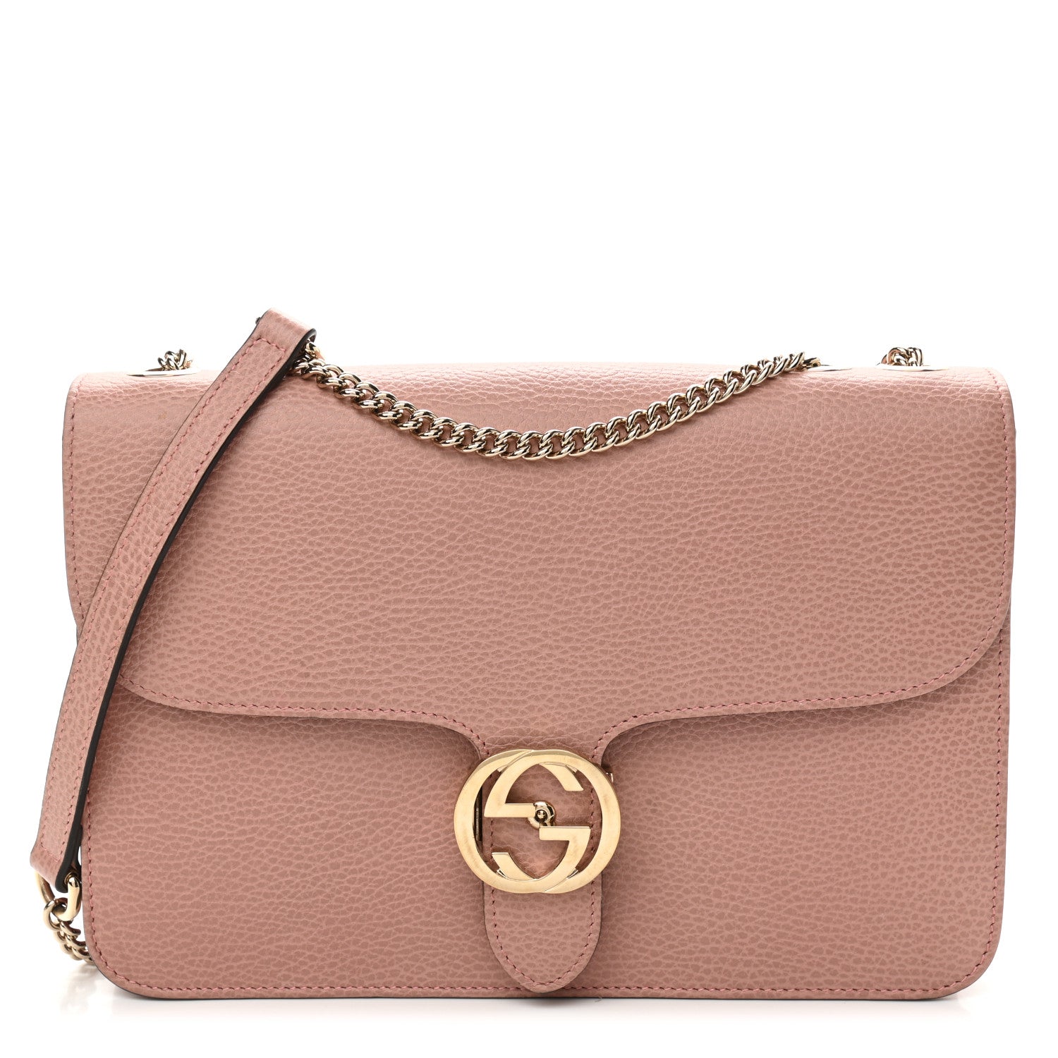 Gucci Dollar Calfskin Interlocking G Shoulder Bag Soft Pink 1 of 10