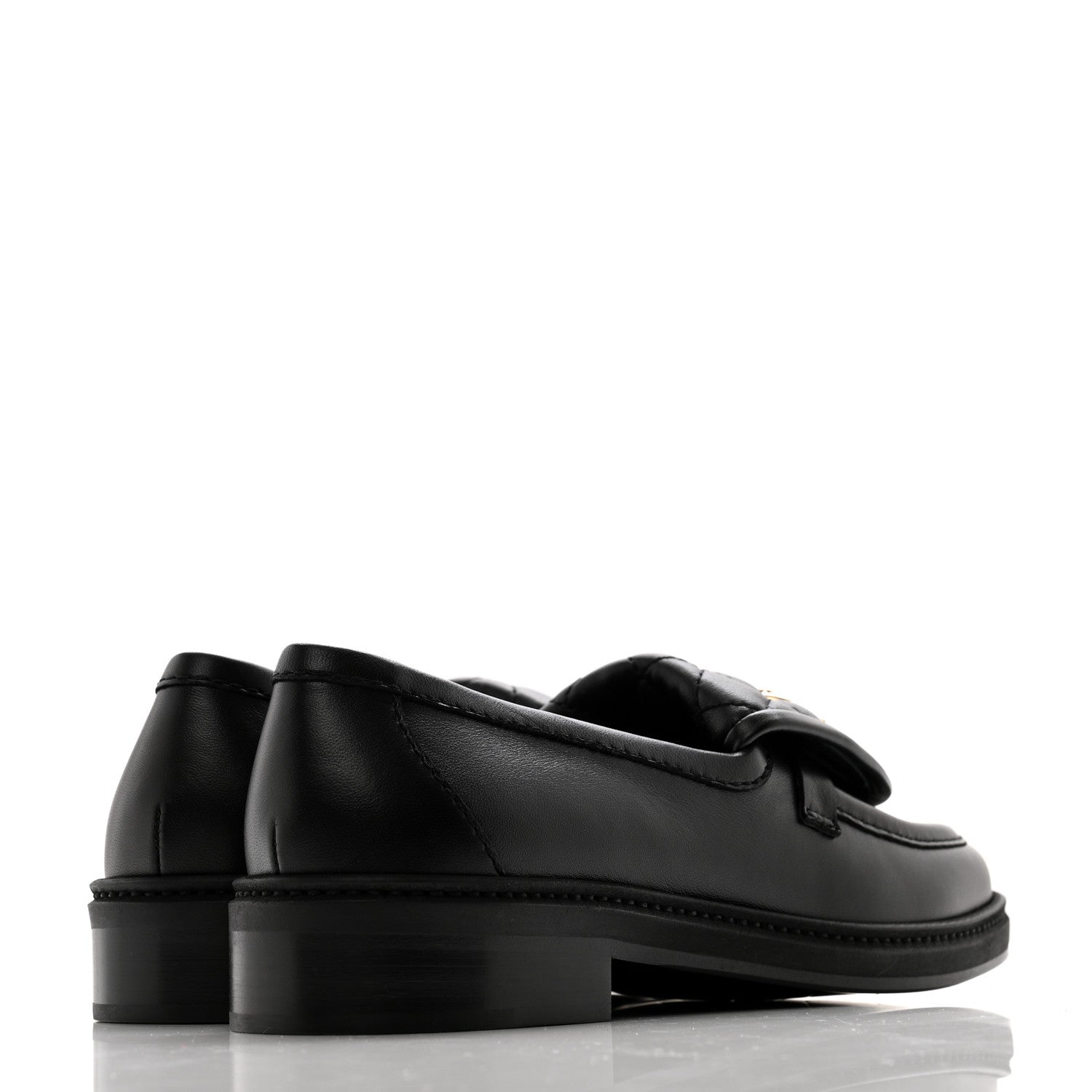 Chanel Lambskin Quilted CC Turnlock Loafers 37 Black 4 of 9