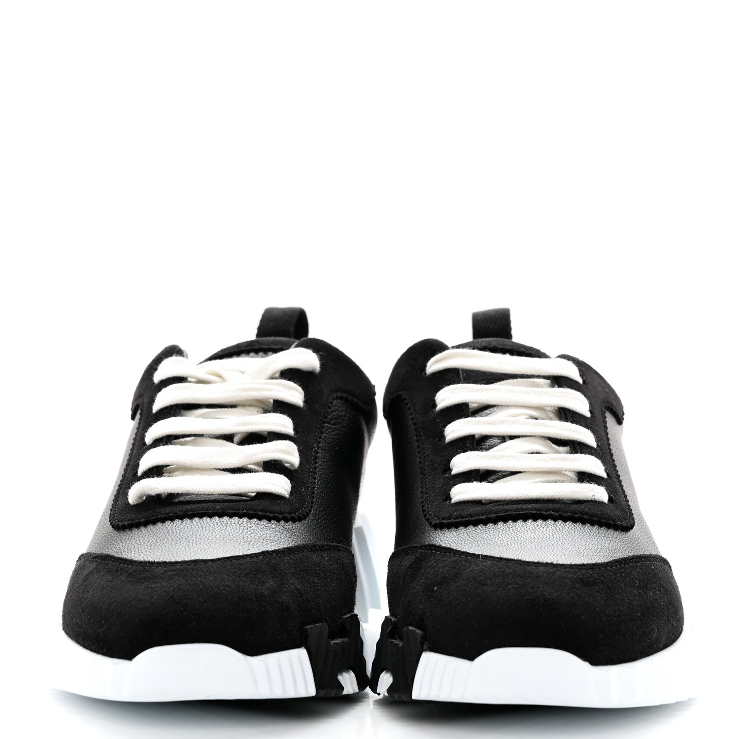 Hermes Goatskin Suede Goatskin Bouncing Sneakers 37.5 Black 2 of 9