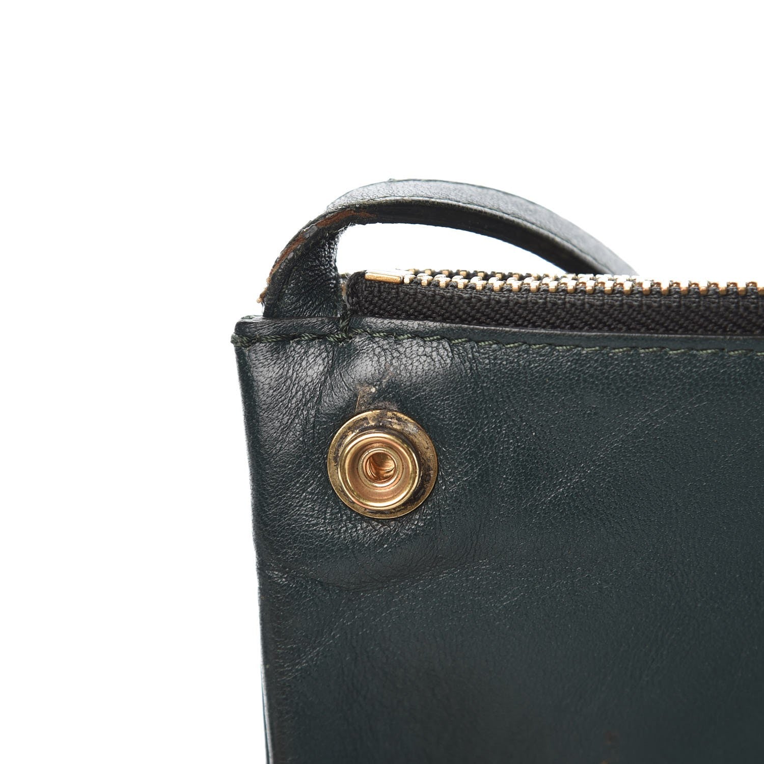Celine Lambskin Small Trio Crossbody Bag Dark Green 13 of 21
