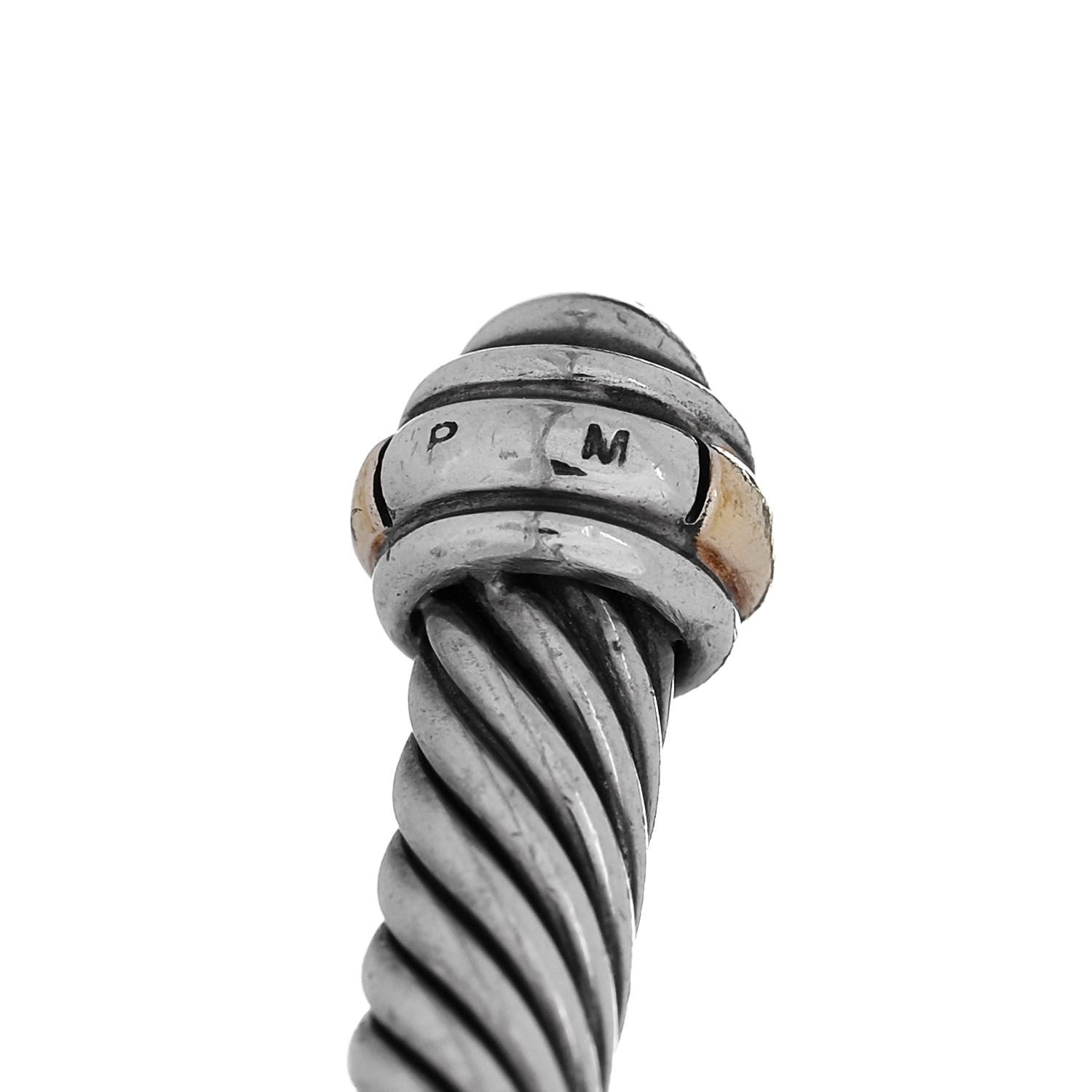 David Yurman Sterling Silver 18K Yellow Gold 4mm Cable Classics Bracelet 4 of 4