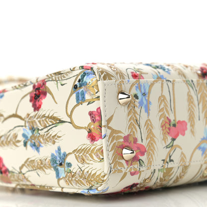 Christian Dior Calfskin Hibiscus Printed Embroidered My ABCDior Lady Dior Beige Multicolor 8 of 9