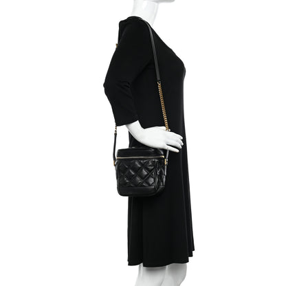 Saint Laurent Grain de Poudre Quilted 80's Vanity Bag Black 1 of 9