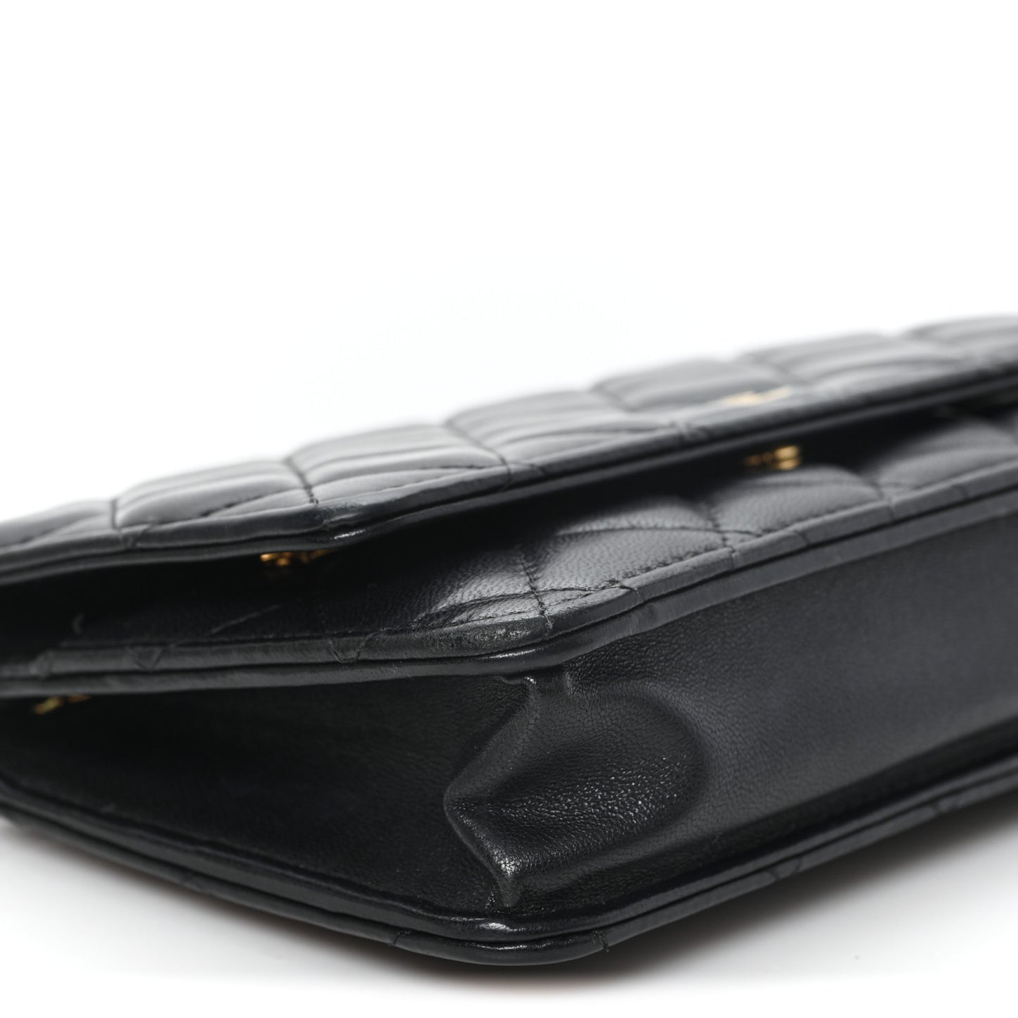 Lambskin Quilted Wallet On Chain WOC Black Black