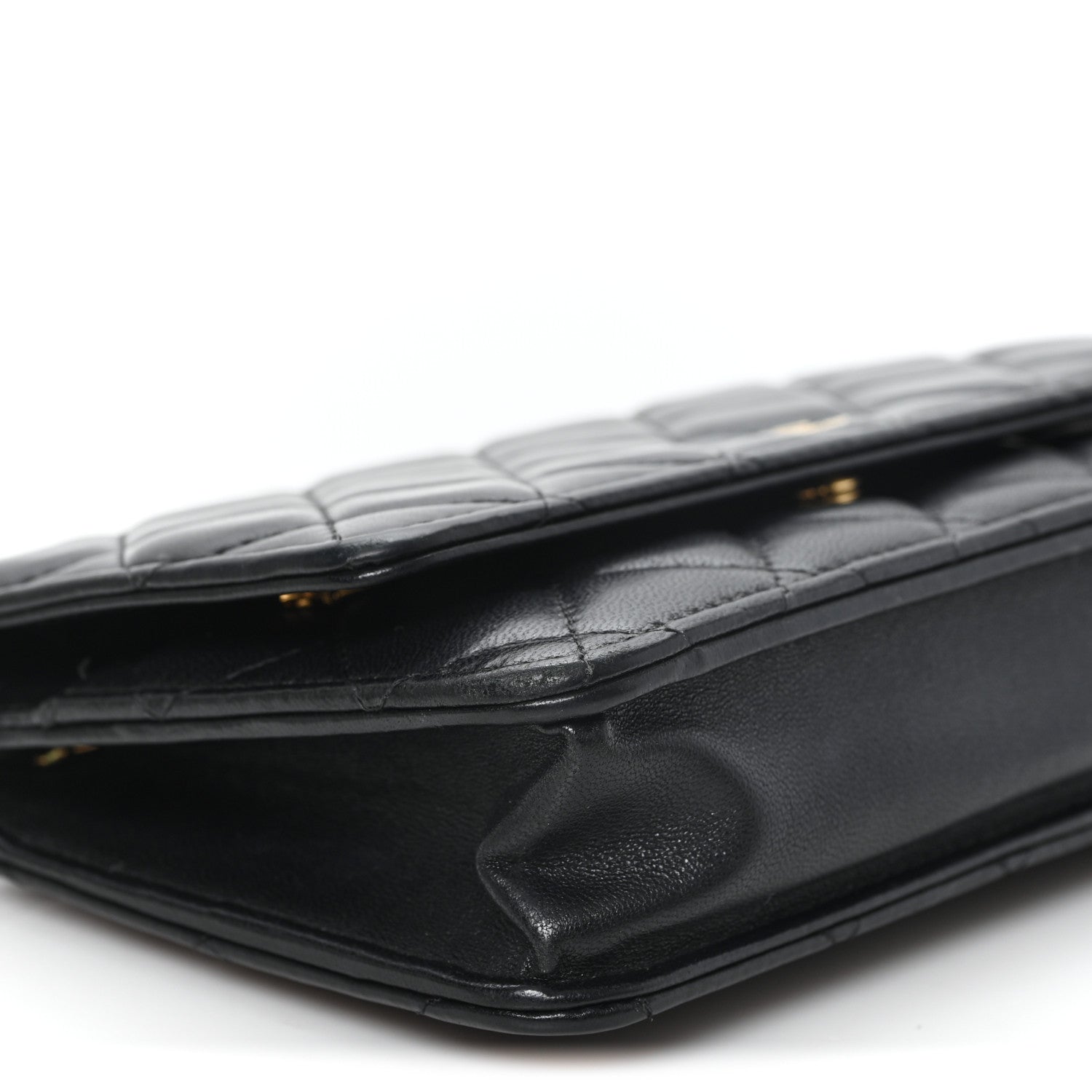 Chanel Lambskin Quilted Wallet On Chain WOC Black Black 10 of 12