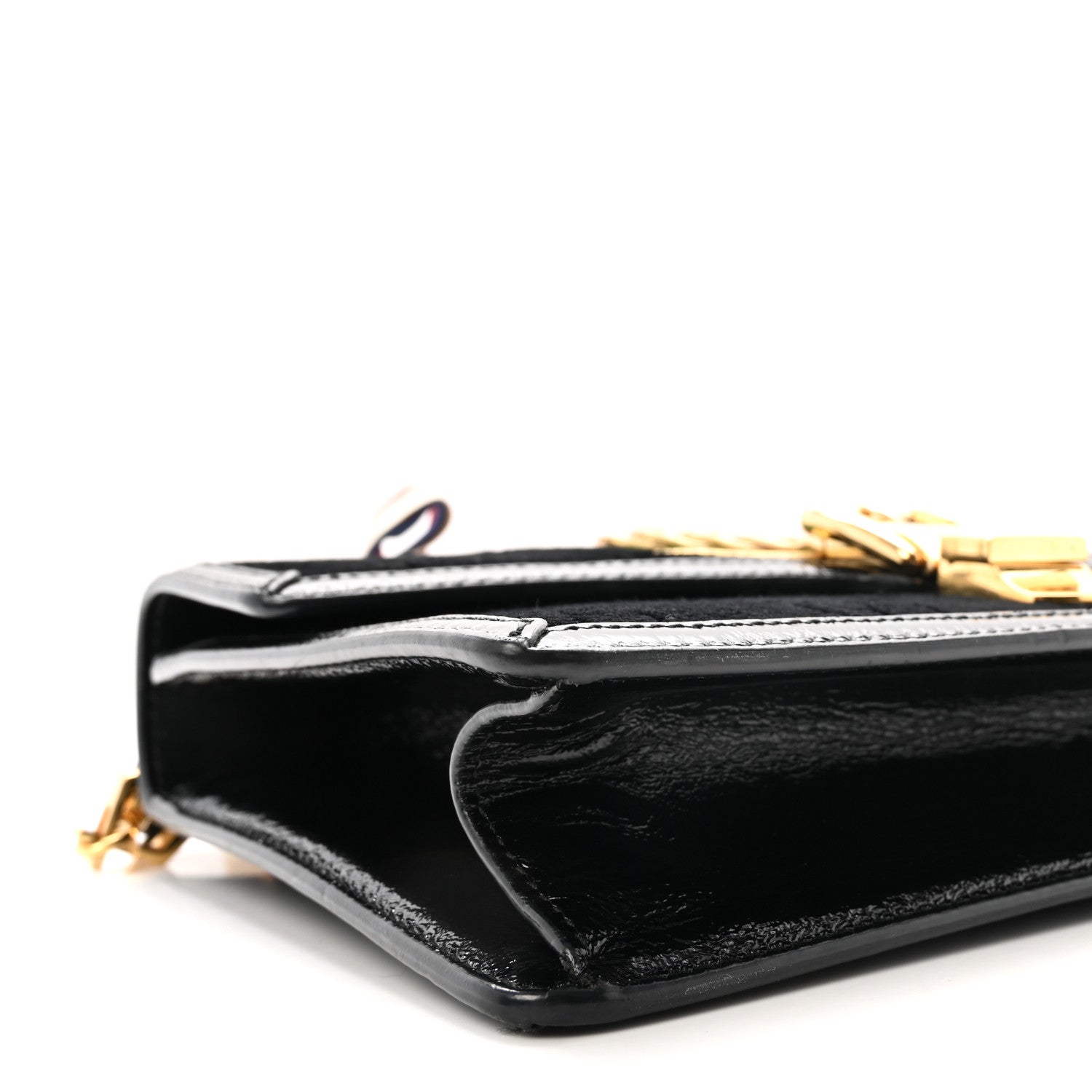 Gucci Velvet GG Monogram Small Sylvie Top Handle Bag Black 9 of 10