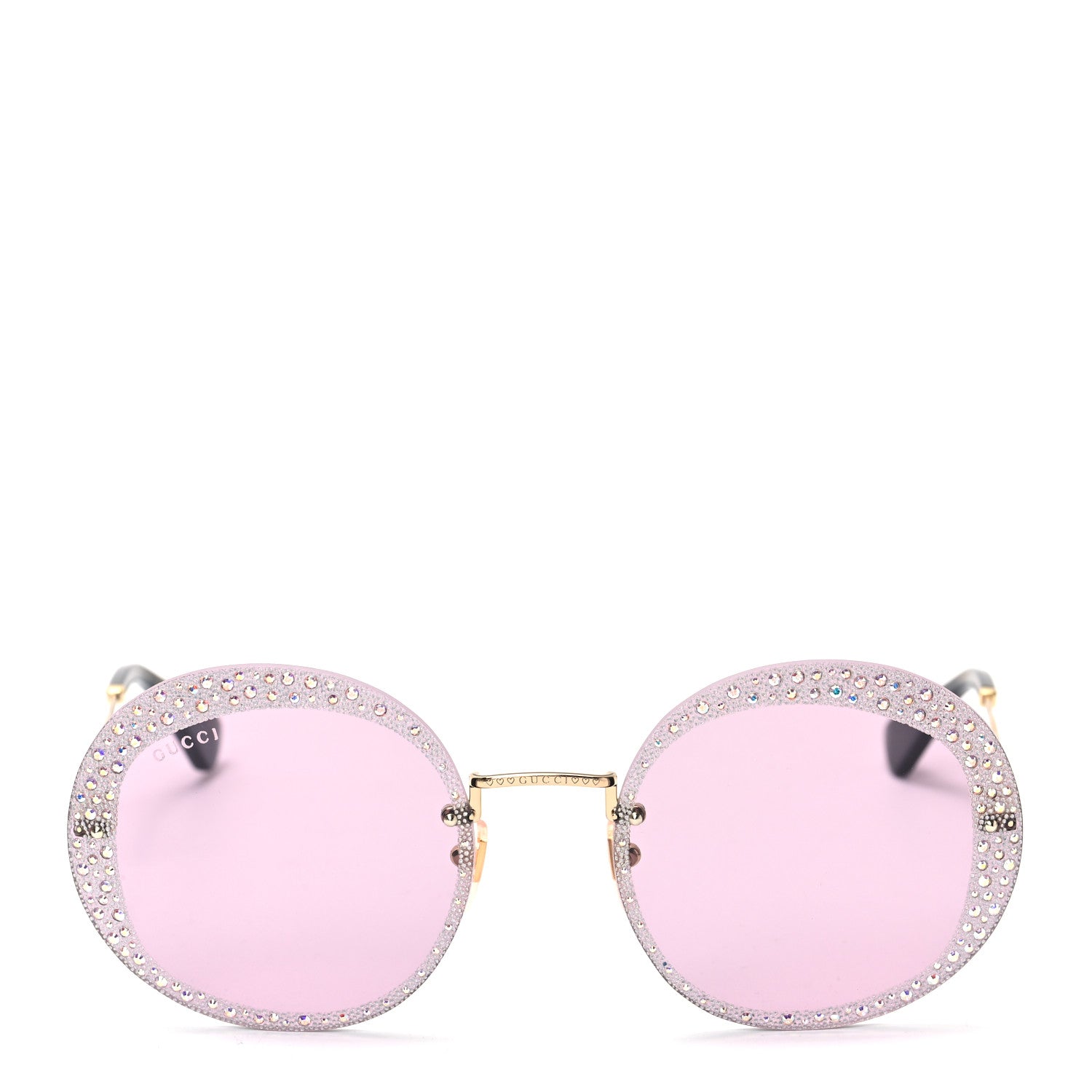 Gucci Crystal Oversize Hollywood Forever Sunglasses GG0899S Gold Violet 2 of 7