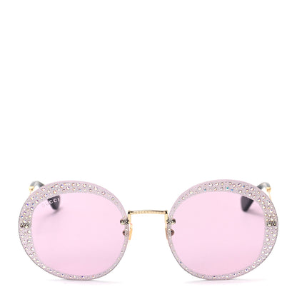 Gucci Crystal Oversize Hollywood Forever Sunglasses GG0899S Gold Violet 2 of 7