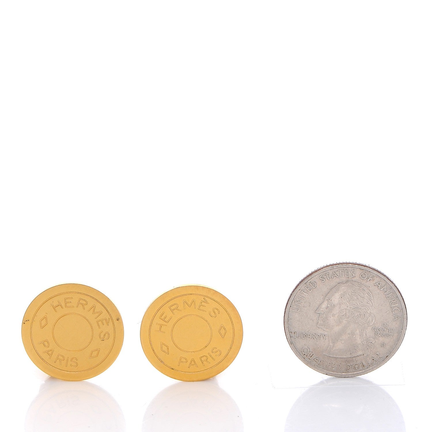 Hermes Clou De Selle Clip On Earrings Gold 2 of 4