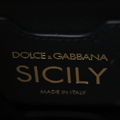 Dolce & Gabbana Dauphine Leopard Print Mini Miss Sicily Satchel Black 5 of 8