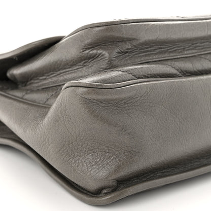 Saint Laurent Crinkled Calfskin Matelasse Monogram Medium Niki Chain Satchel Fog 8 of 9
