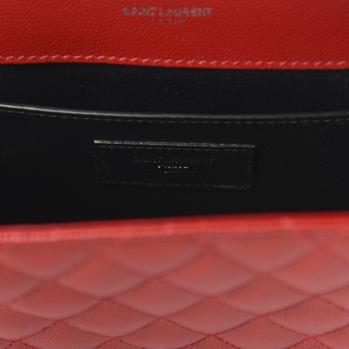 Grain De Poudre Textured Mixed Matelasse Triquilt Medium Monogram Satchel New Red
