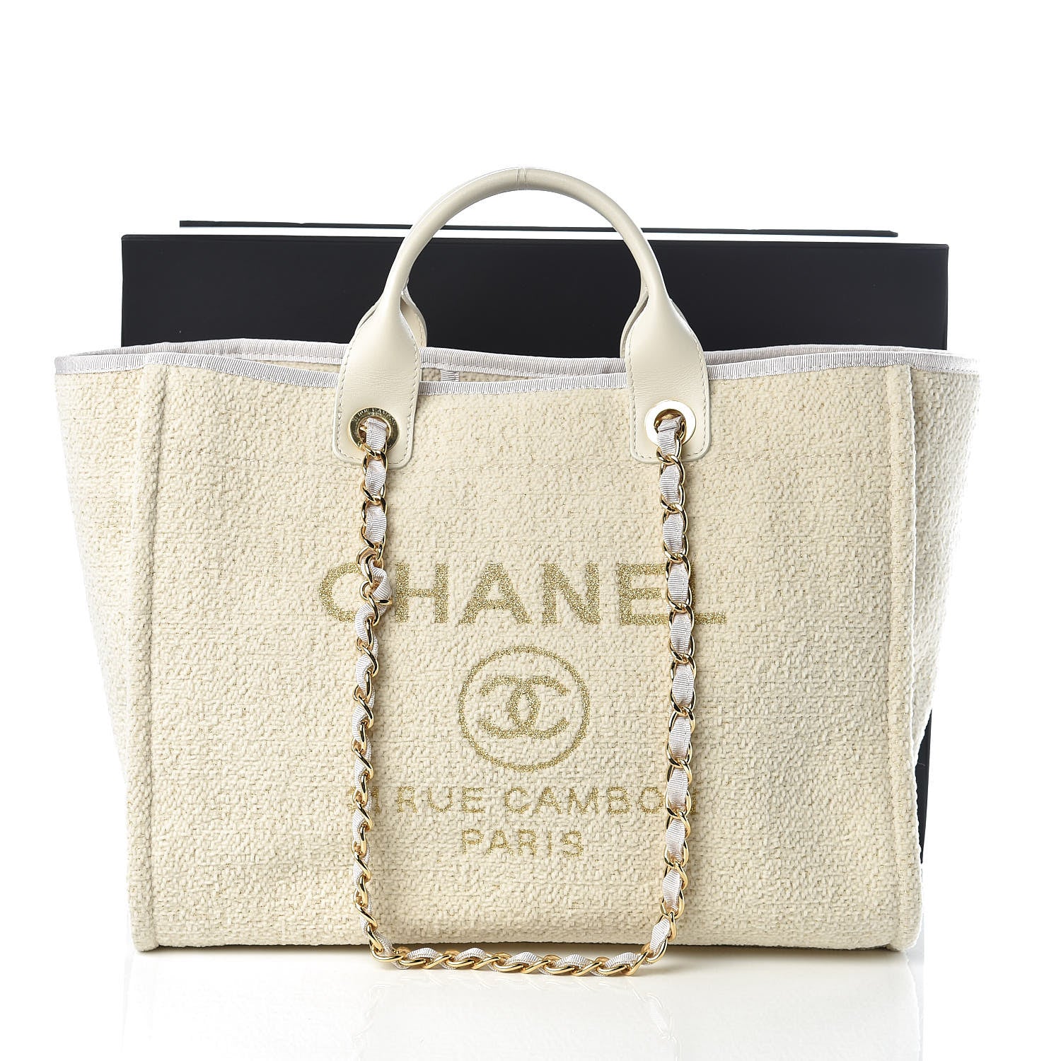 Chanel Lurex Boucle Medium Deauville Tote White 10 of 10