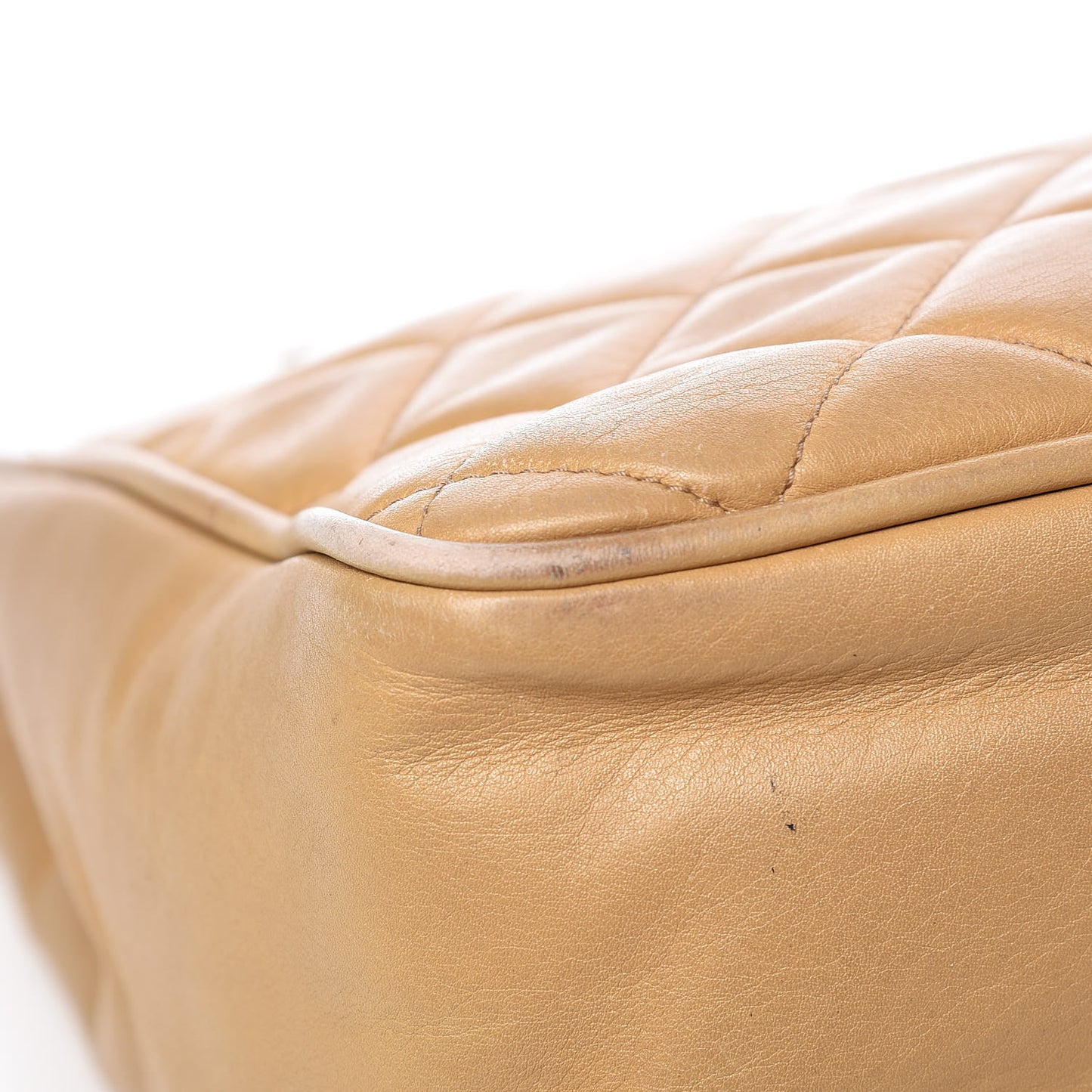 Lambskin Quilted Tote Beige