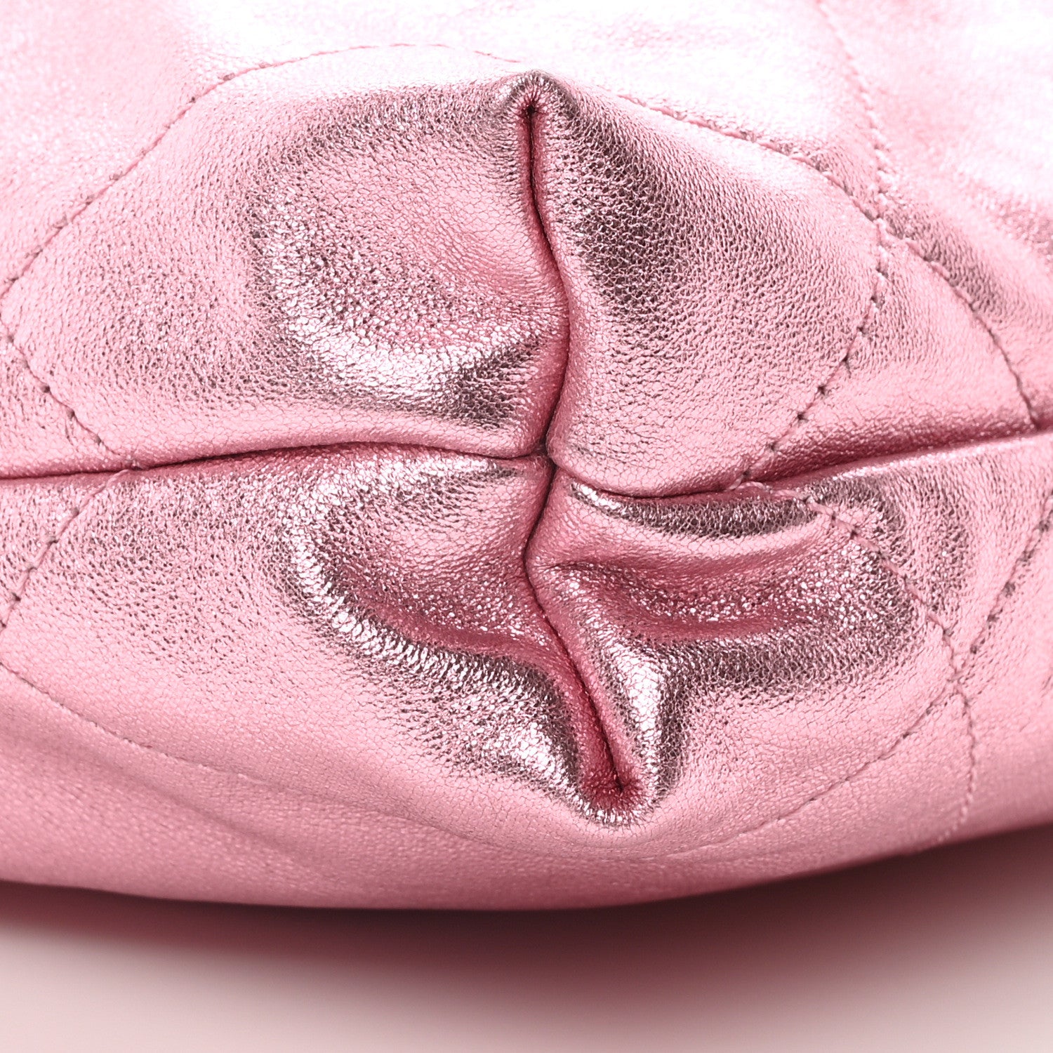 Chanel Metallic Lambskin Lacquered Monochrome Quilted Mini Chanel 22 Pink 9 of 10