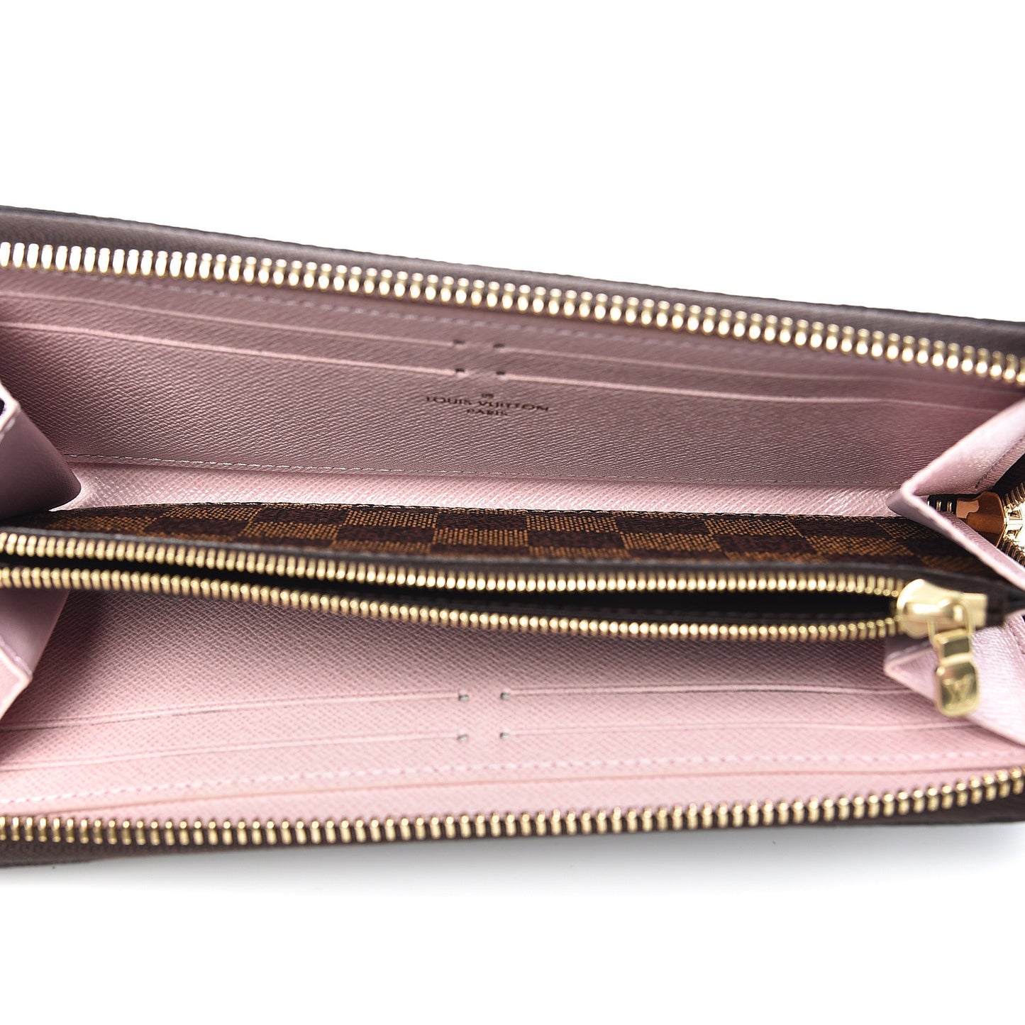Damier Ebene Clemence Wallet Rose Ballerine