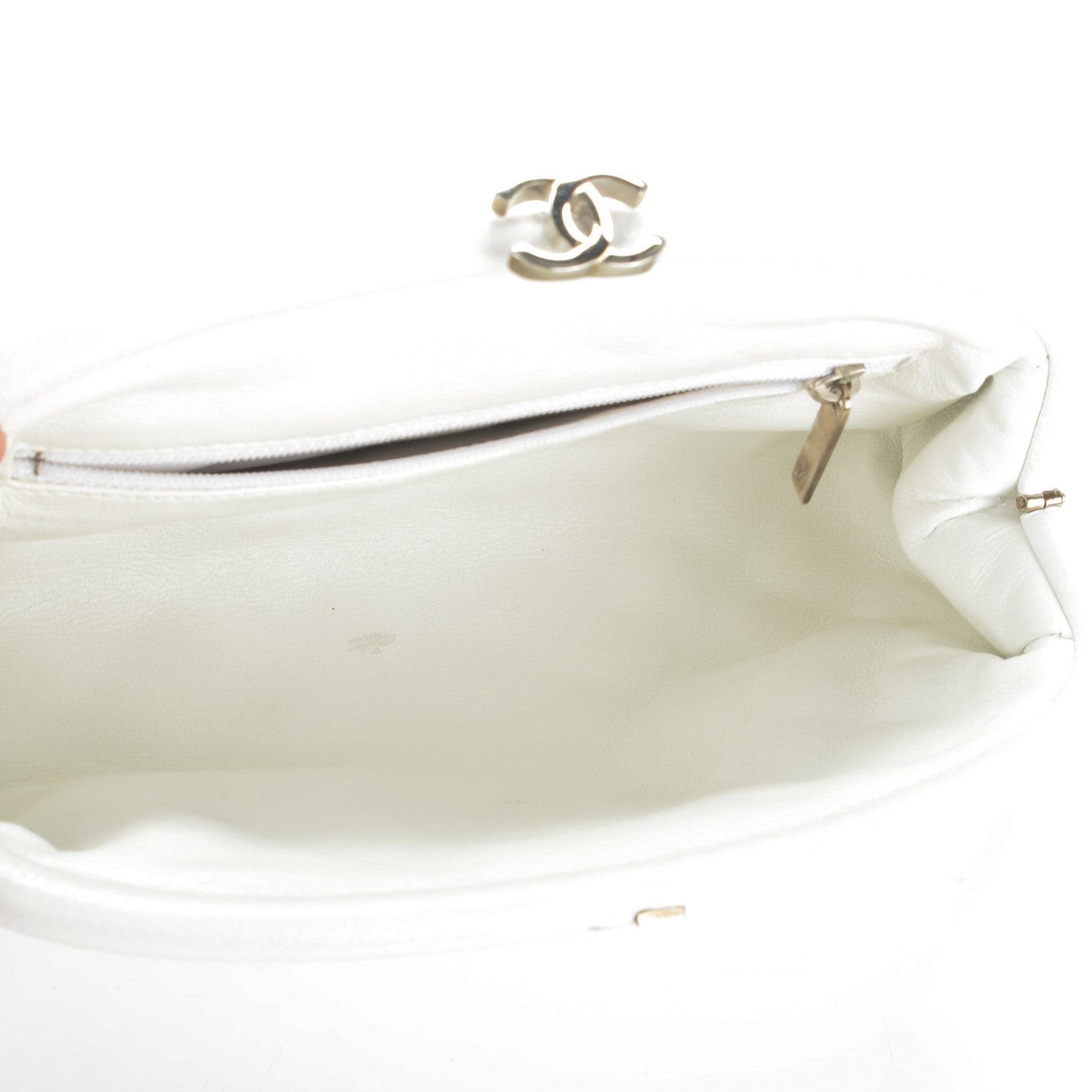 Chanel Caviar Quilted Timeless Clutch White 5 of 7