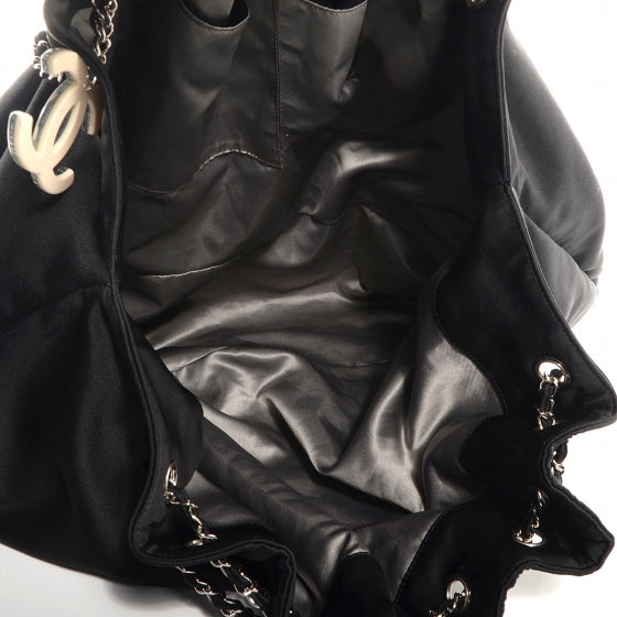 Satin Melrose Hobo Black
