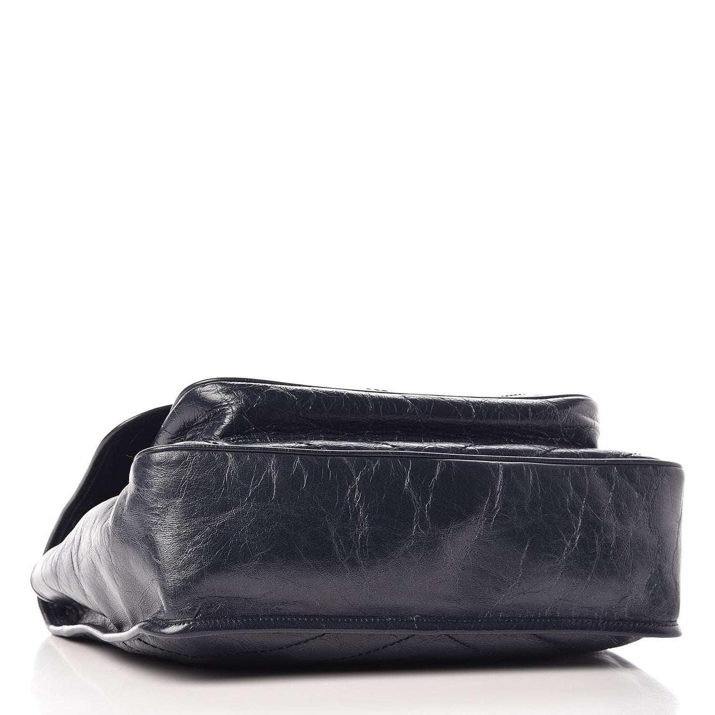 Crinkled Calfskin Matelasse Monogram Large Niki Chain Satchel Deep Marine