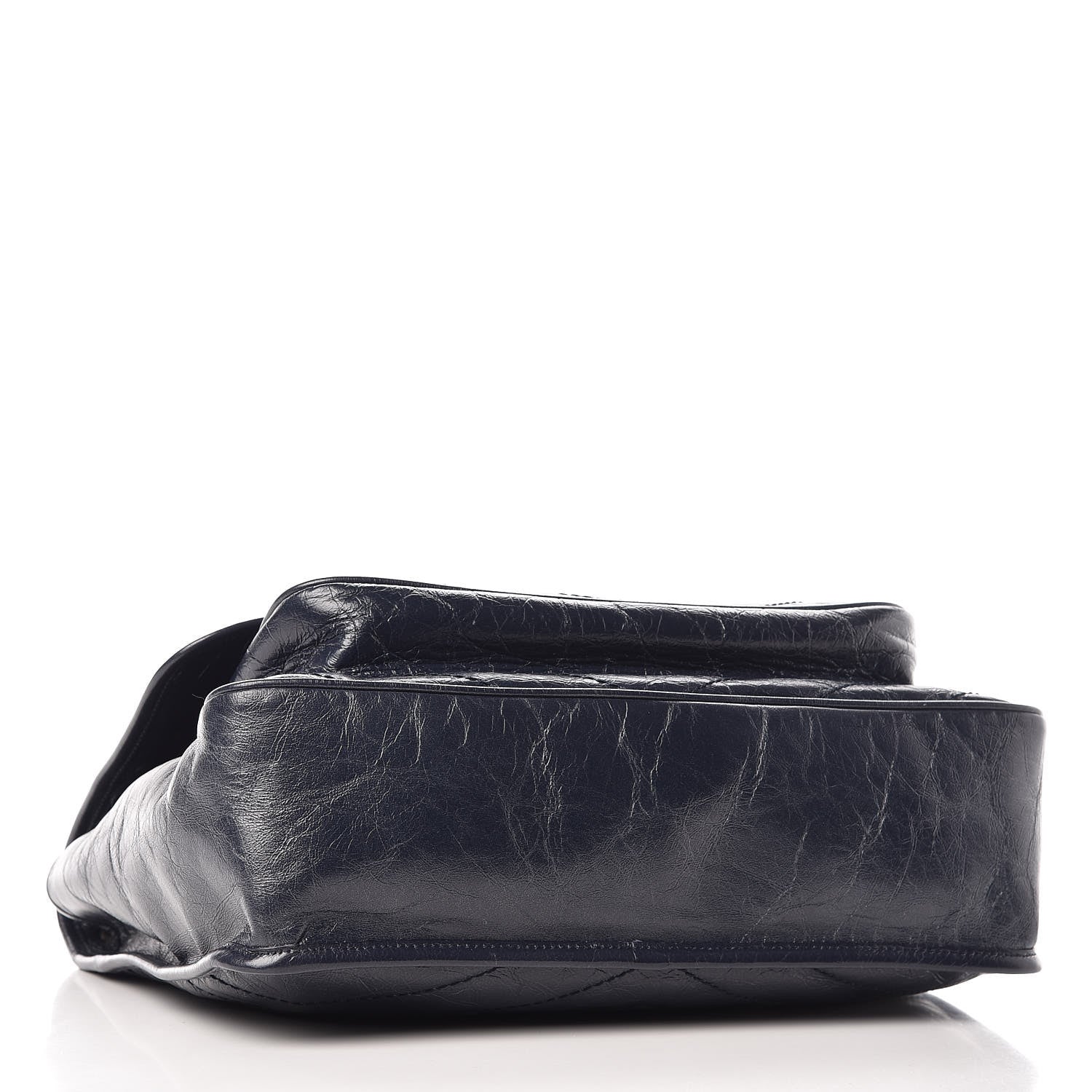 Saint Laurent Crinkled Calfskin Matelasse Monogram Large Niki Chain Satchel Deep Marine 4 of 8