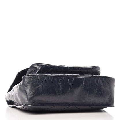 Saint Laurent Crinkled Calfskin Matelasse Monogram Large Niki Chain Satchel Deep Marine 4 of 8
