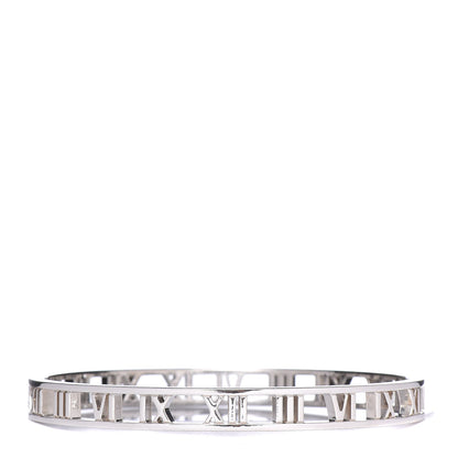 Tiffany Sterling Silver Narrow Atlas Open Bangle Bracelet 1 of 5