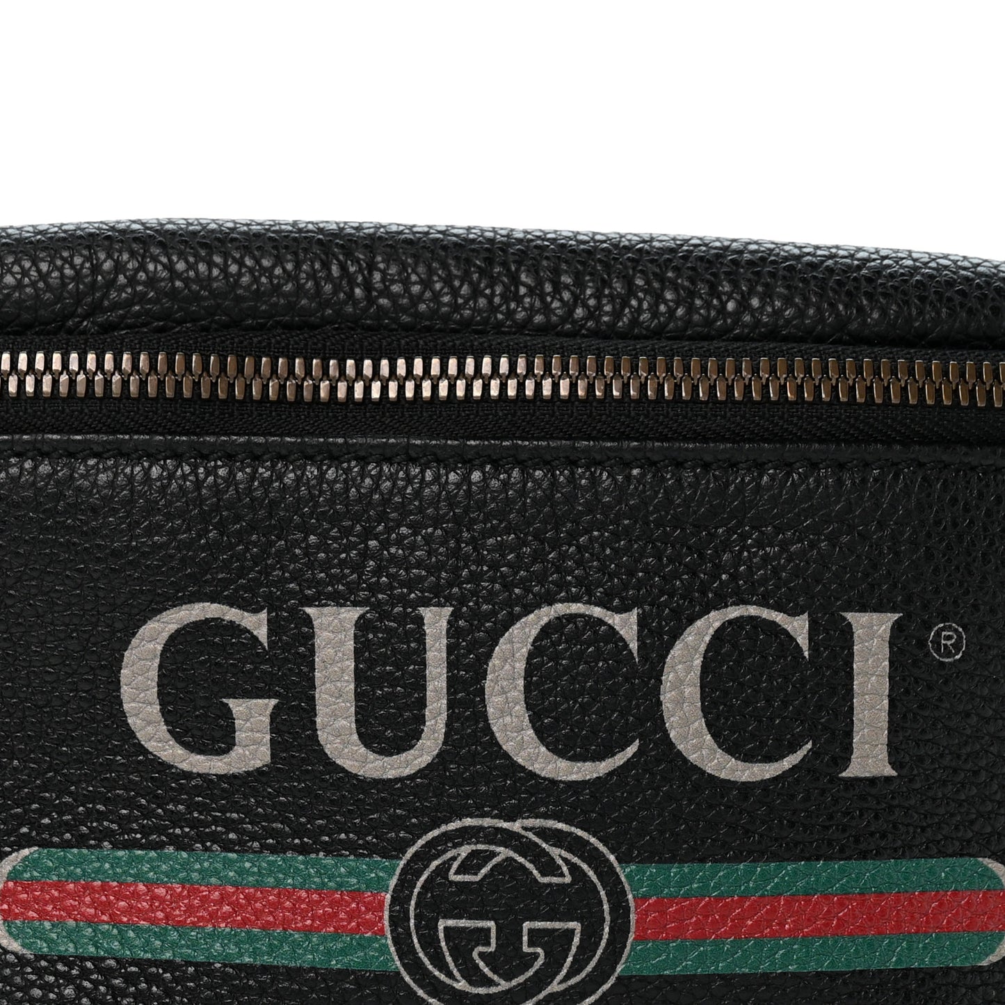 Grained Calfskin Small Logo Belt Bag Black