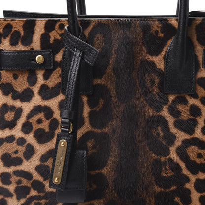 Saint Laurent Pony Effect Calfskin Leopard Print Baby Supple Sac De Jour 9 of 10