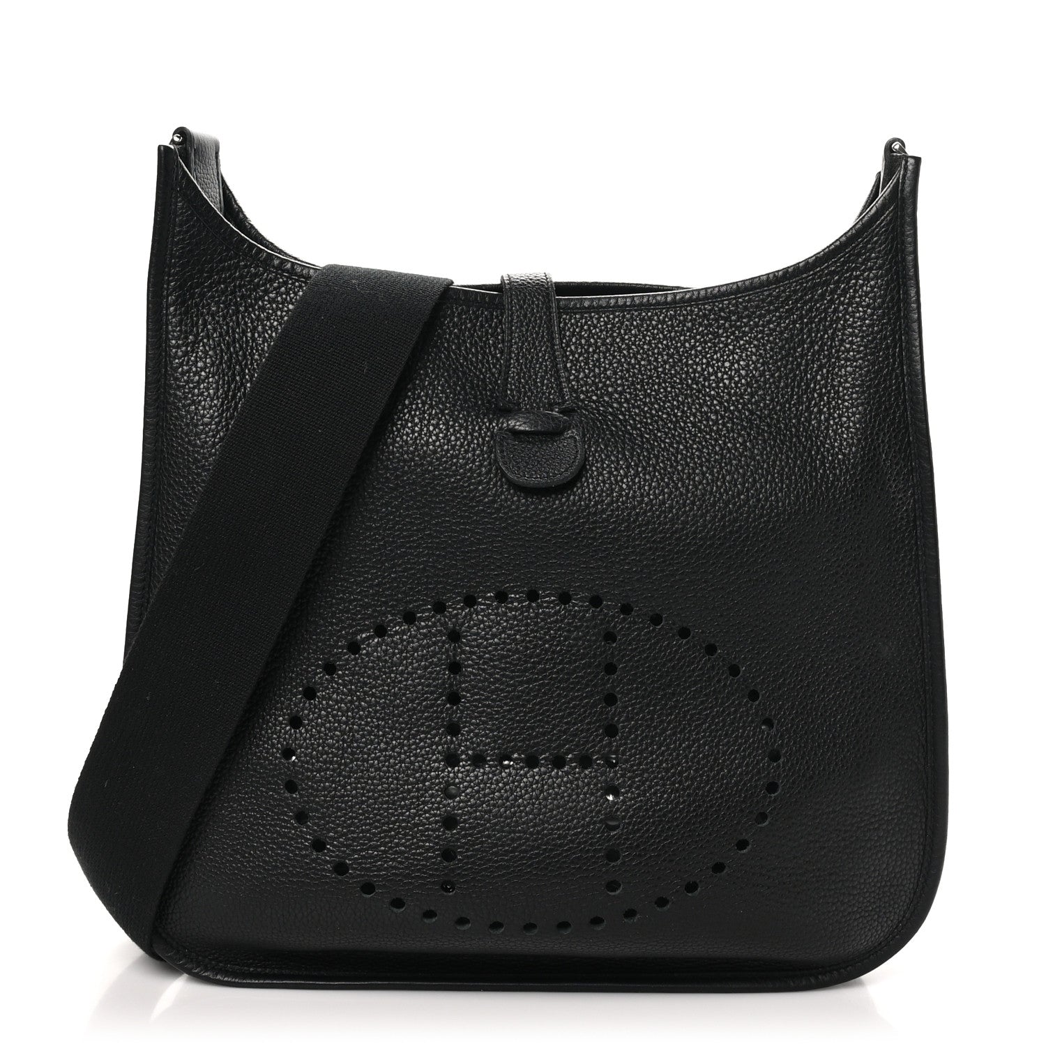 Hermes Taurillon Clemence EVELYNE III GM Black 1 of 10