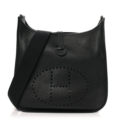 Hermes Taurillon Clemence EVELYNE III GM Black 1 of 10