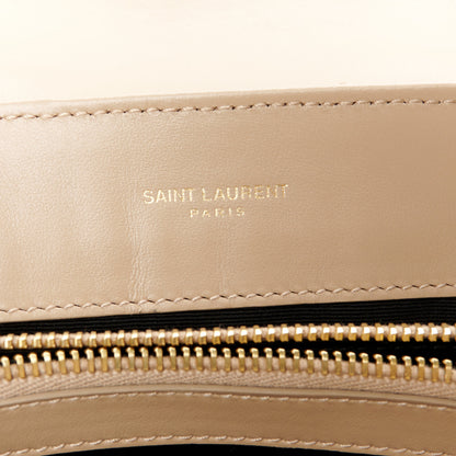 Saint Laurent Calfskin Y Quilted Monogram Small Loulou Chain Satchel Dark Beige 6 of 11