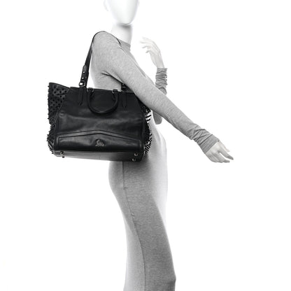 Christian Louboutin CHRISTIAN LOUBOUTIN Calfskin Justine Spikes Tote Black 2 of 16