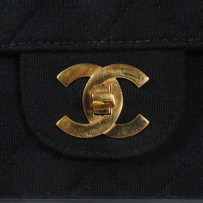 Chanel Jersey Quilted Medium Double Flap Black 5 of 9