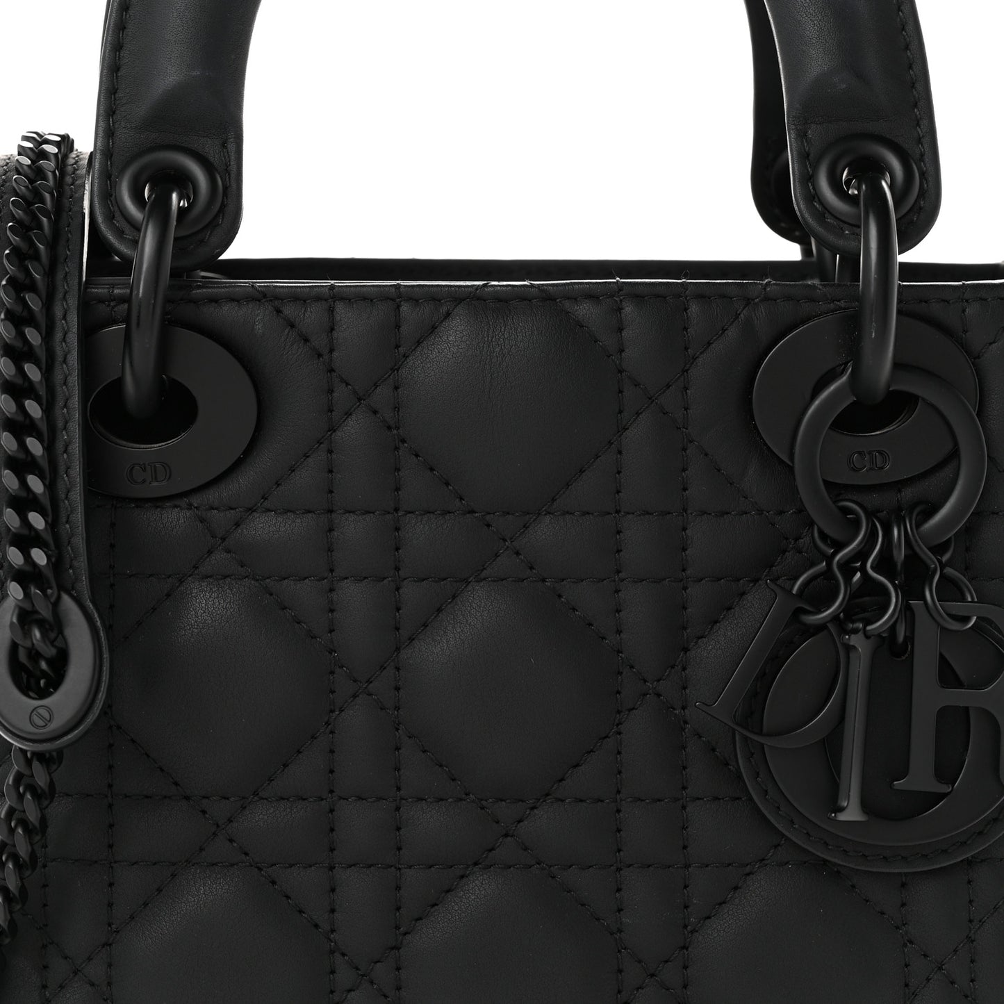 Ultra Matte Calfskin Cannage Mini Lady Dior Black