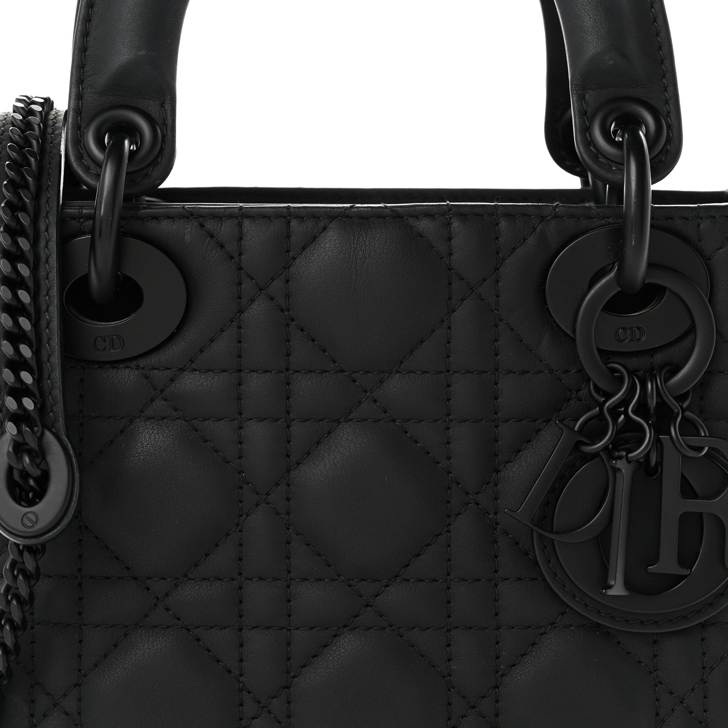 Christian Dior Ultra Matte Calfskin Cannage Mini Lady Dior Black 8 of 10