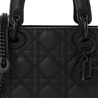 Christian Dior Ultra Matte Calfskin Cannage Mini Lady Dior Black 8 of 10