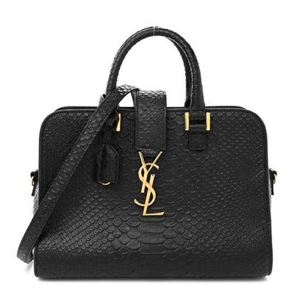 Saint Laurent Python Calfskin Embossed Monogram Baby Cabas Black 1 of 22