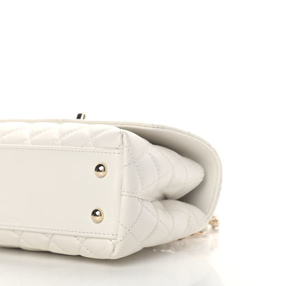 Chanel Caviar Quilted Mini Coco Handle Flap White 9 of 9